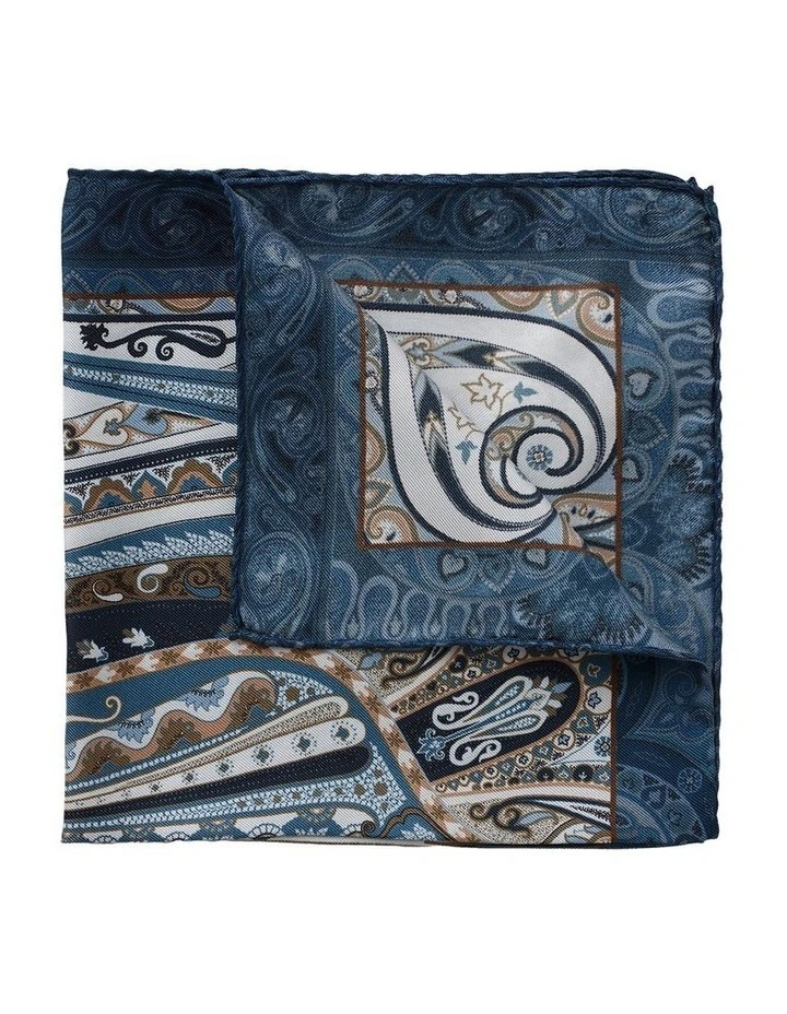 Aqua Paisley Silk Pochette in Blue