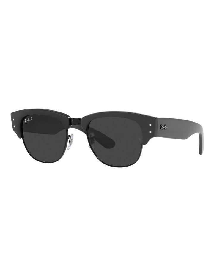 Mega Clubmaster Polarised Sunglasses in Black