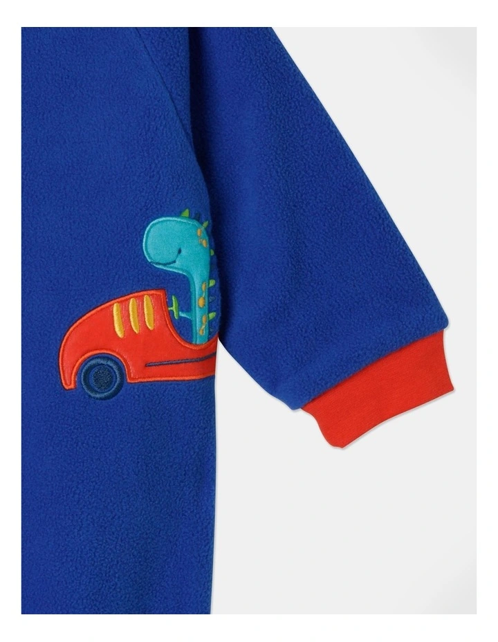 Lined Polar Fleece Blanket Sleeper in Blue