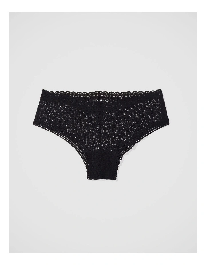 Superchill Cozy Lace Cheeky Underwear in True Black