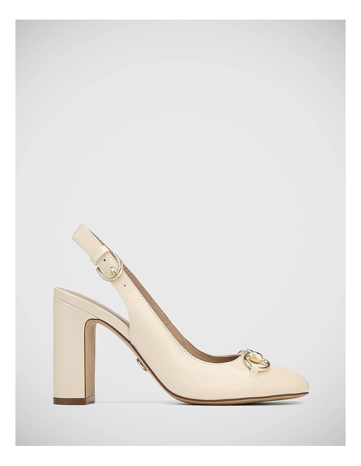 Prudence Leather Slingback in Vintage Ivory
