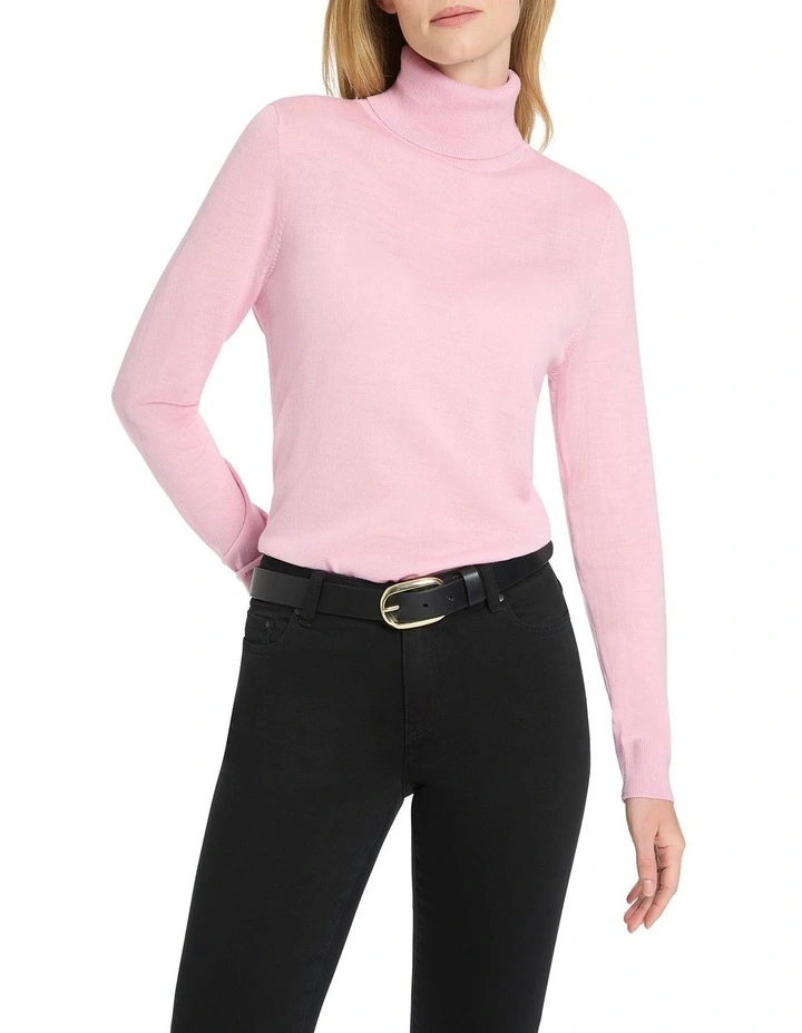 Anita Roll Neck Knit in Pink