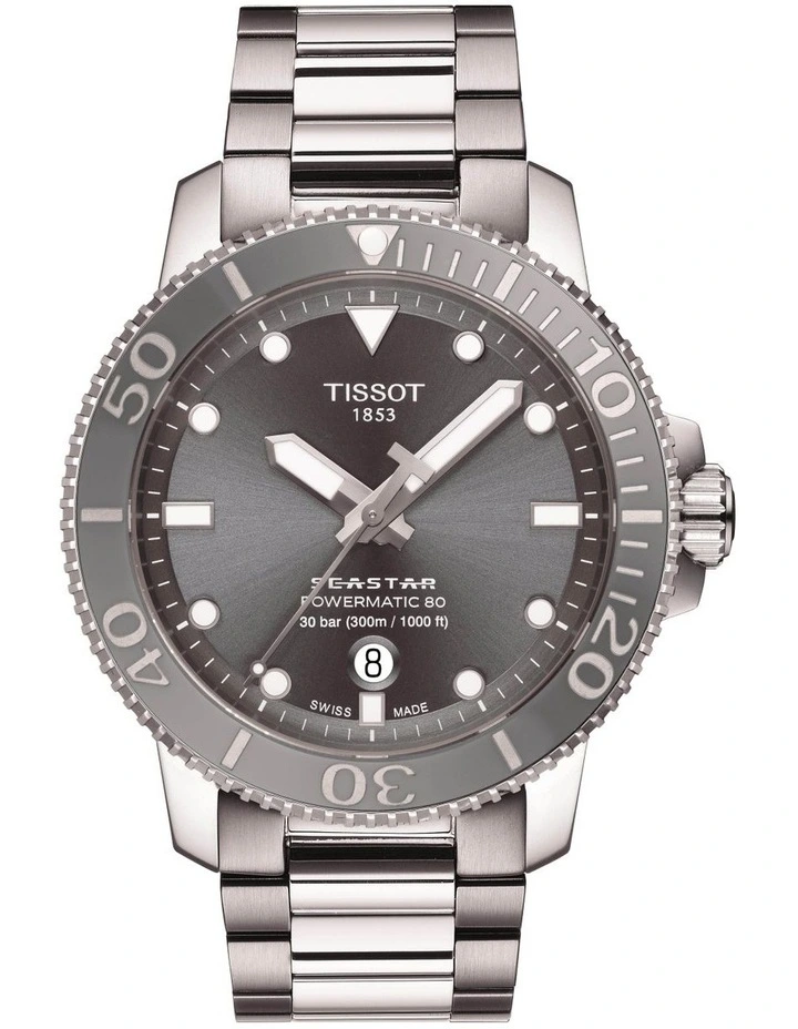 Seastar 1000 Powermatic 80 T1204071108101 Automatic Watch in Grey