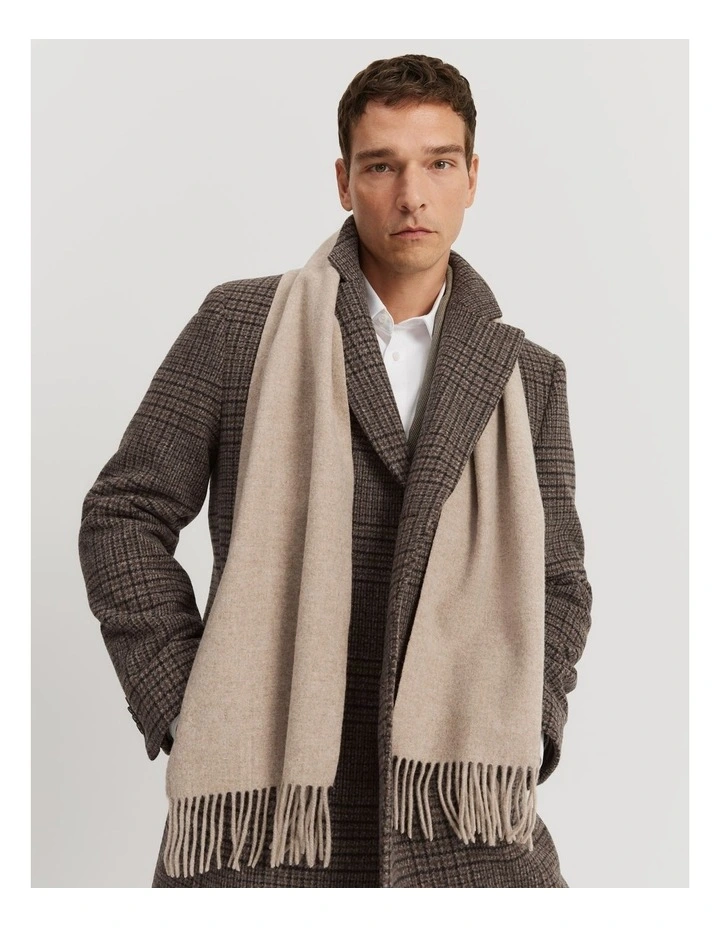 Woven Wool Scarf in Pebble