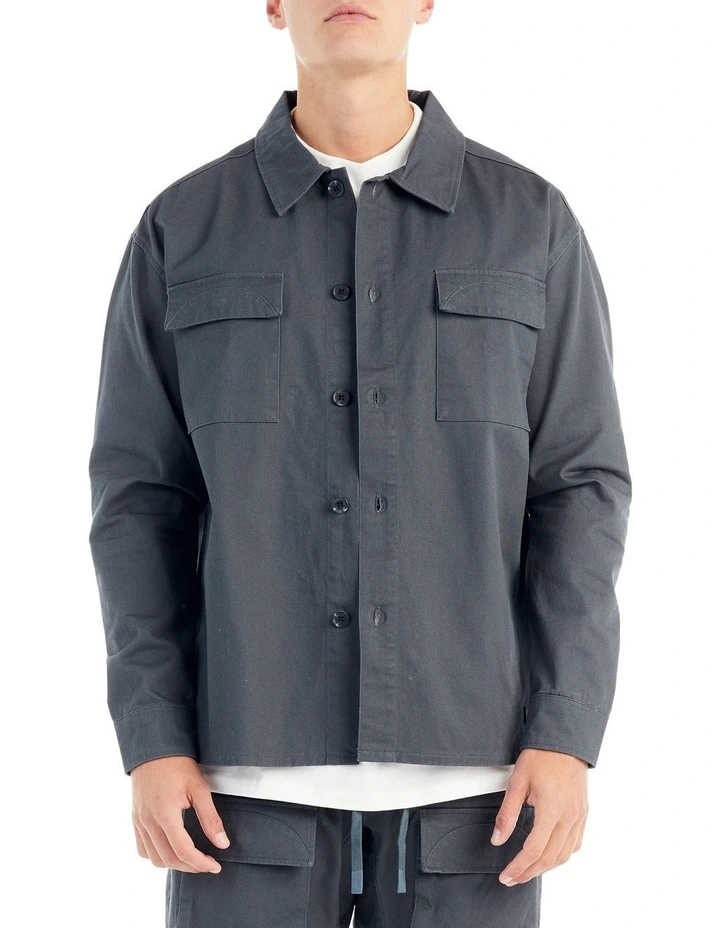 Dover Shacket Shirt in Slate