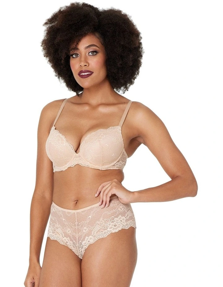 My Fit Lace 200% Boost Push Up Plunge Bra in Frappe