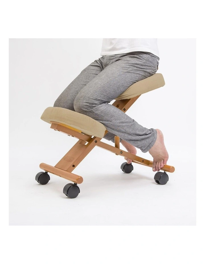 Ergonomic Adjustable Kneeling Chair in Beige