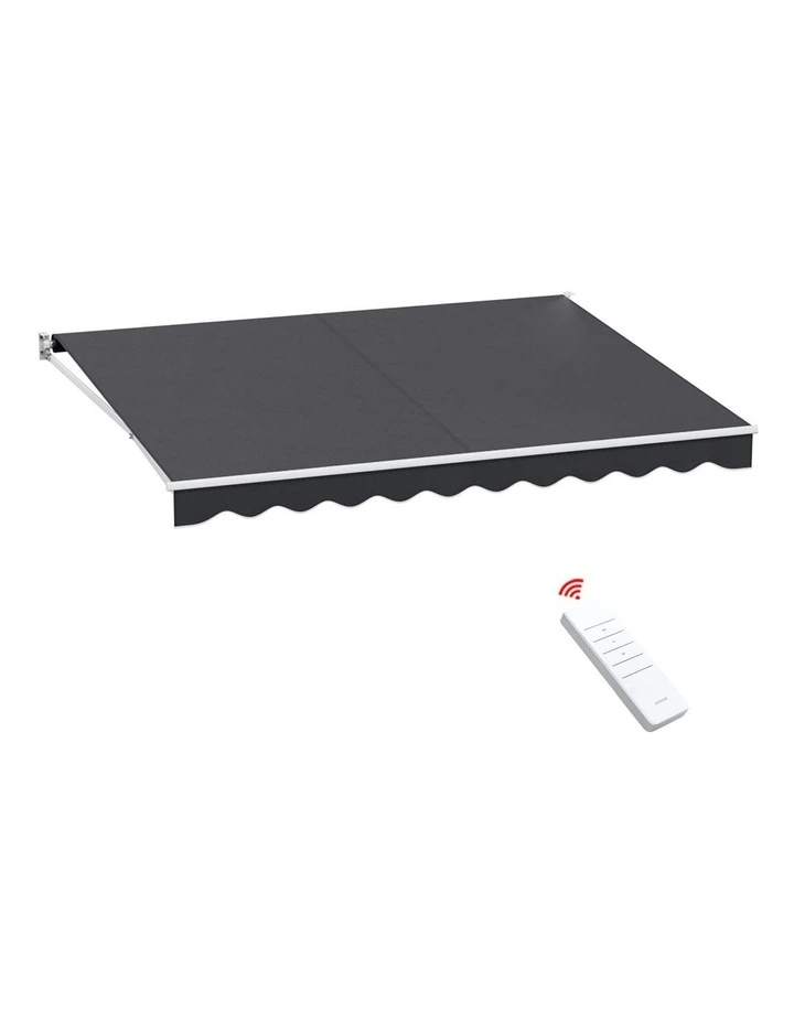 Retractable Folding Arm Awning Motorised Sunshade 4x3m in Grey