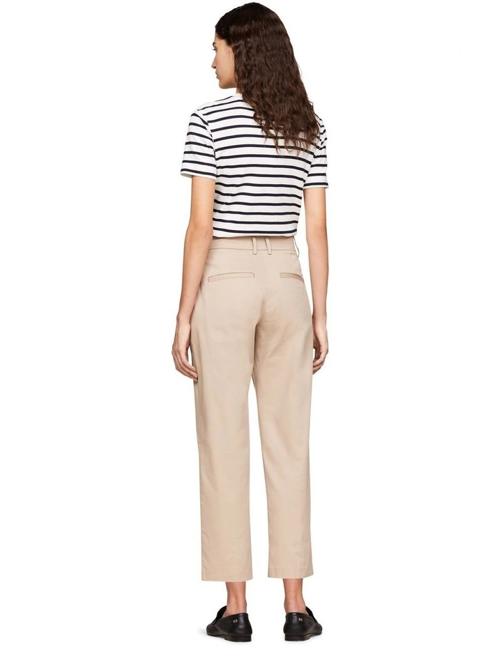 Slim Straight Co Chino Pant in Beige