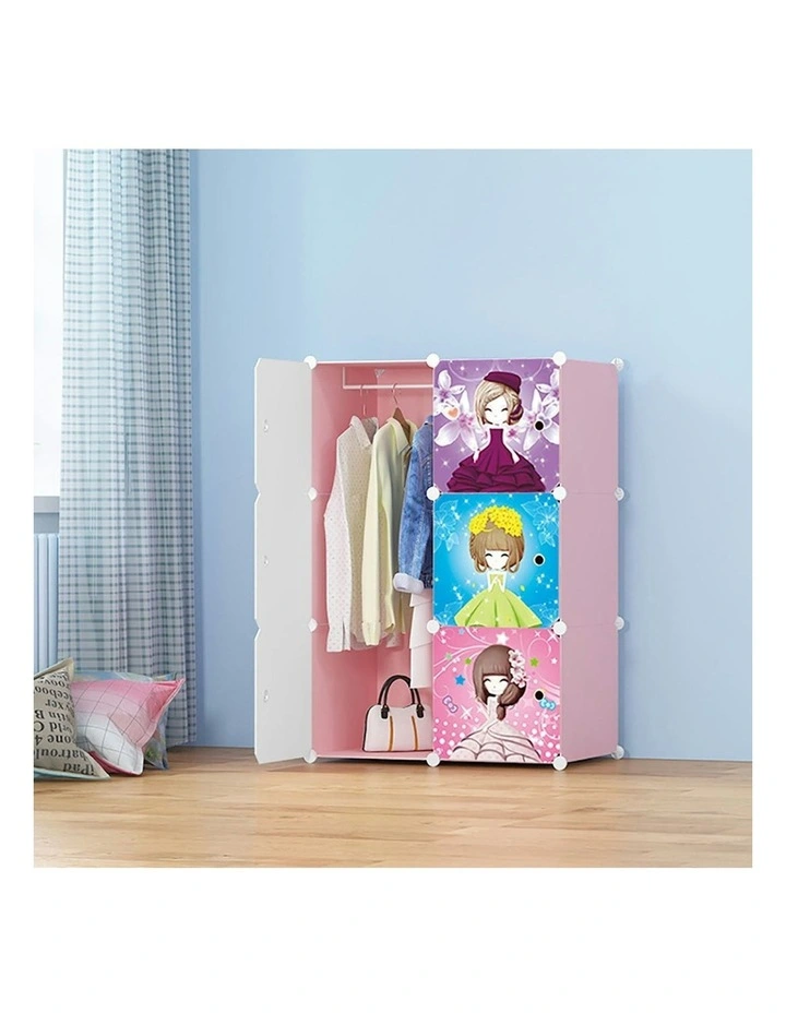 6 Cubes Princess Design Portable Wardrobe in Multi