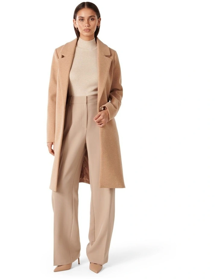 Billie Longline Coatigan in Camel