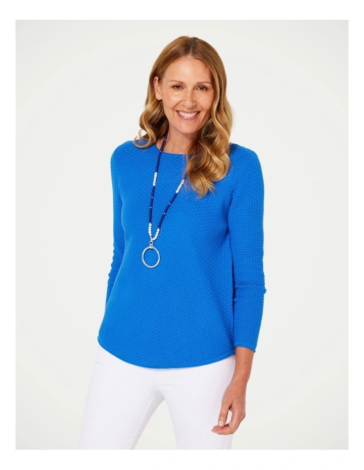 Betty Textured Sweater in Blue