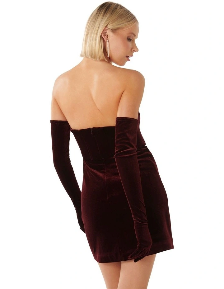 Sasha Velvet Mini Dress in Red