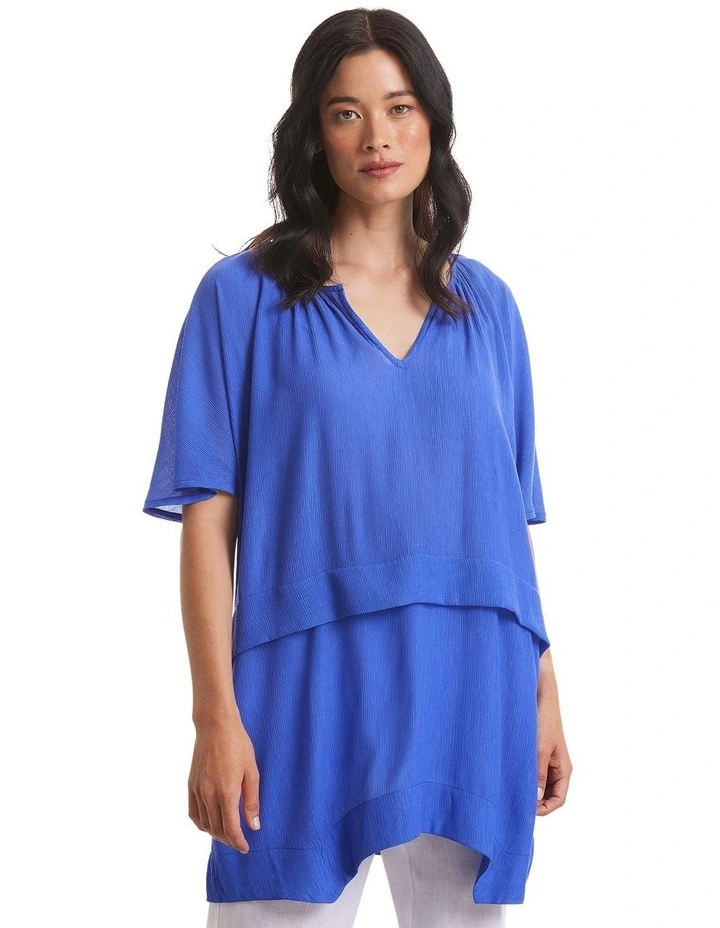 Short Sleeve Breezy Tunic in Jewel