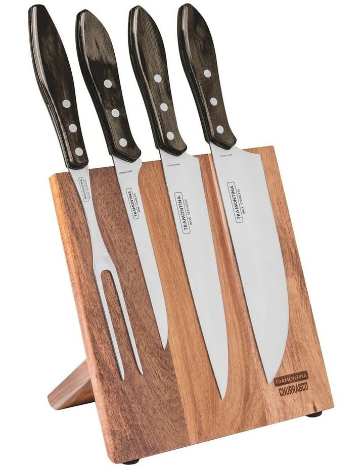 5-Piece Magnetic Carving Block Polywood Brown