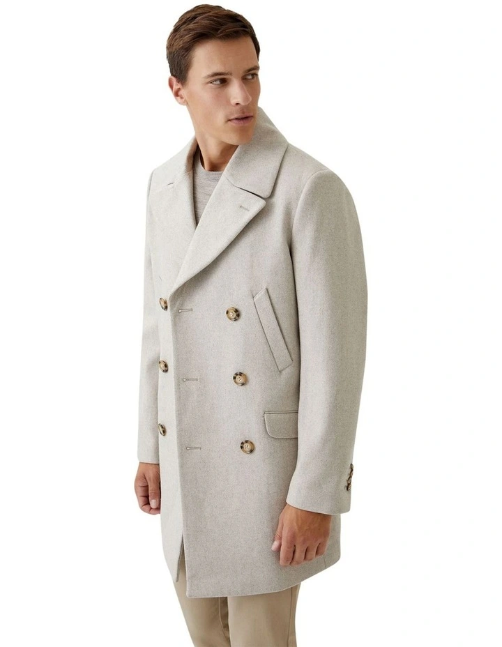 Mason Wool Rich Overcoat in Oatmeal
