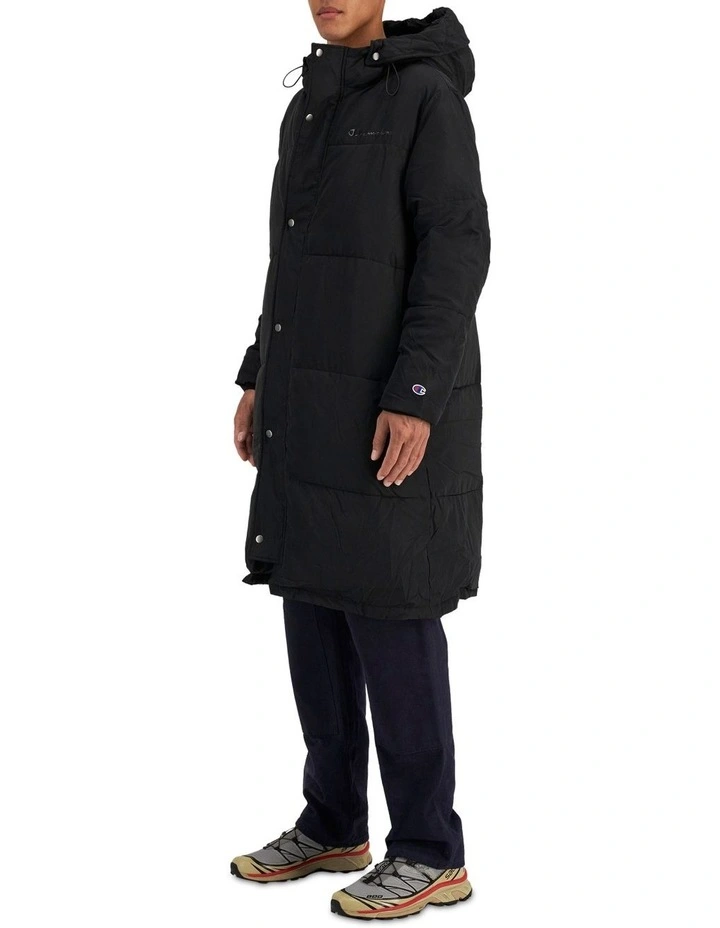 Rochester Long Line Puffer Jacket in Black