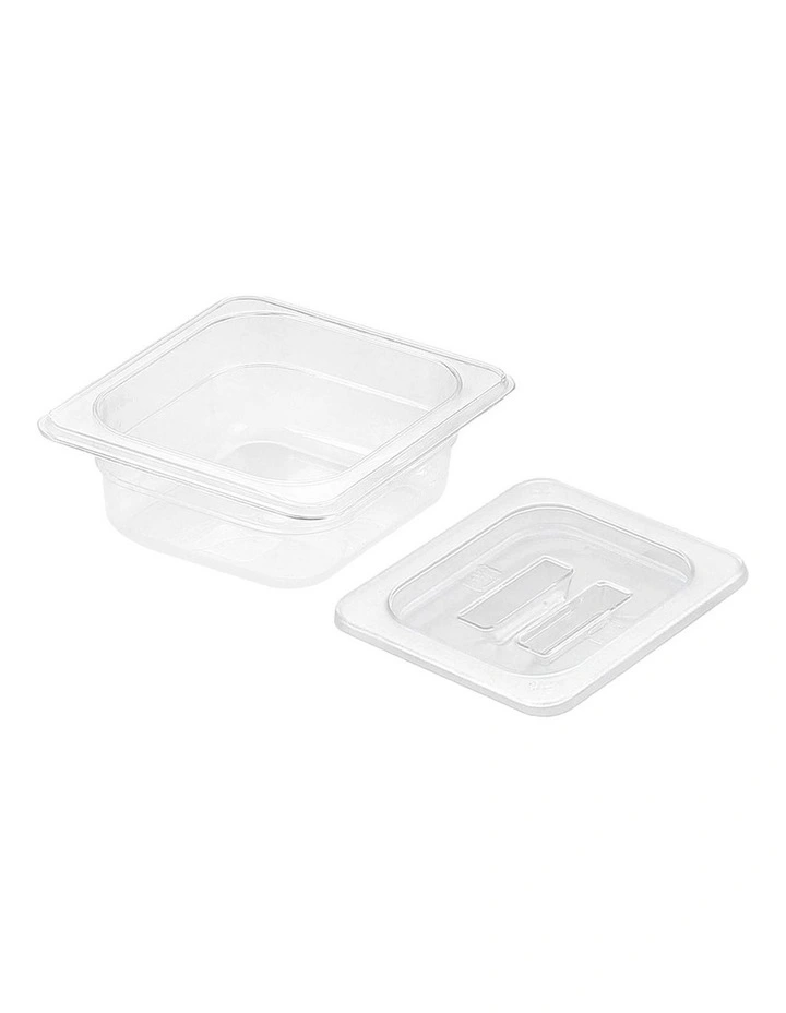 Gastronorm Pan 1/6 Food Tray with Lid 65mm in Clear