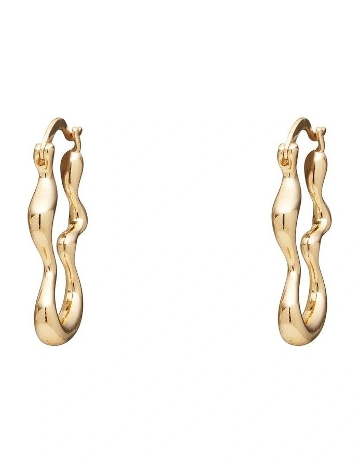 Squiggle Hoop Earring In Gold