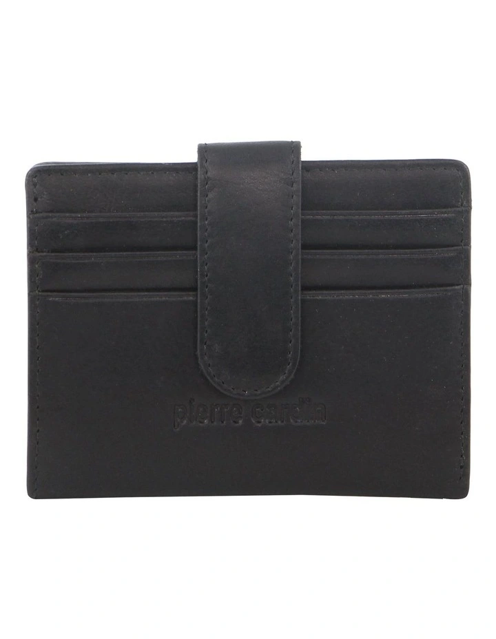 Leather Bi-Fold Card Holder/Wallet in Black