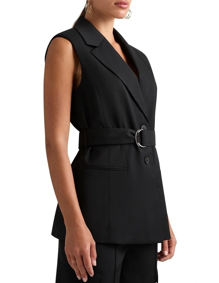 Sorrento Sleeveless Jacket in Black