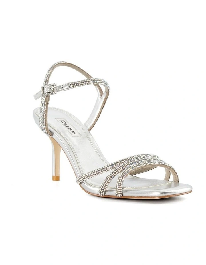 Maliah Heeled Sandal in Silver