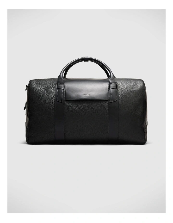 Leather Weekender Bag in Black