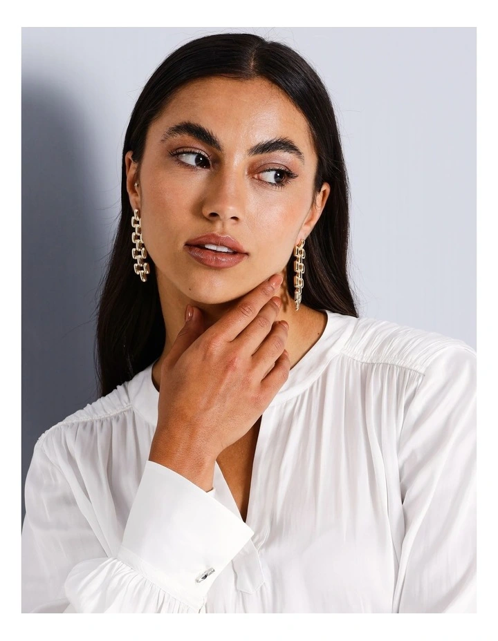 Thick Chain Link Earring in Gold