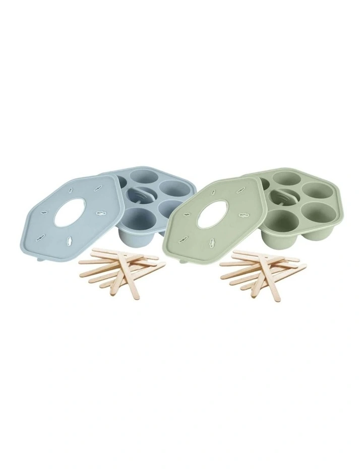 Silicone Freezer Tray & Icy Pole Moulds 2 Pack in Multi
