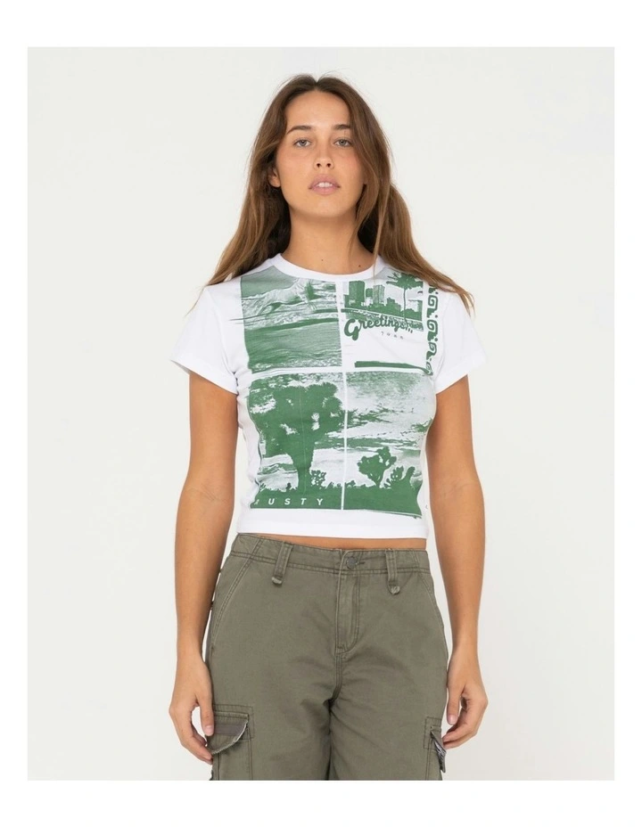 Rusty Greetings Skimmer Tee in White
