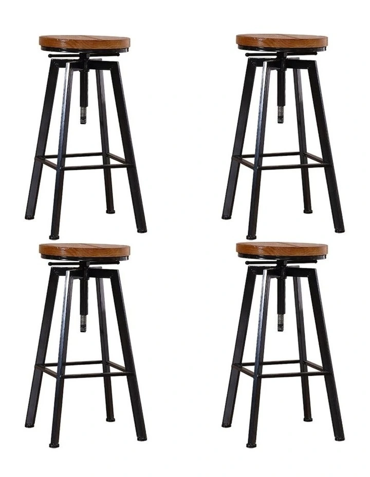 Set of 4 Industrial Bar Stool