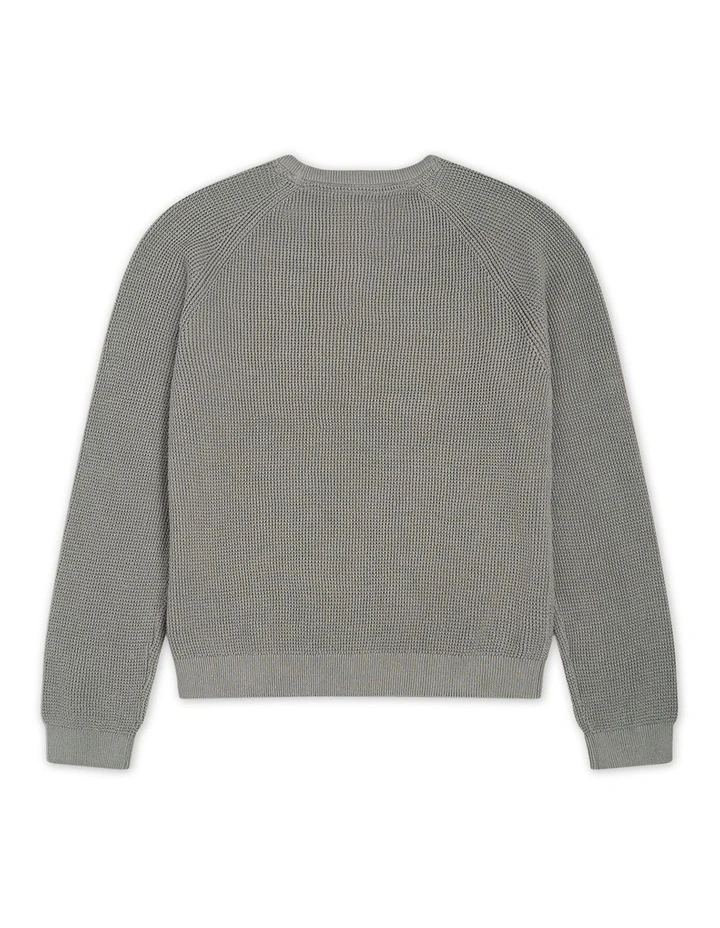 The Summit Raglan Knit (3-7 years) in OD Steel