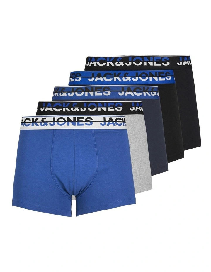 5 pack Koda Solid Trunks in Black Multi