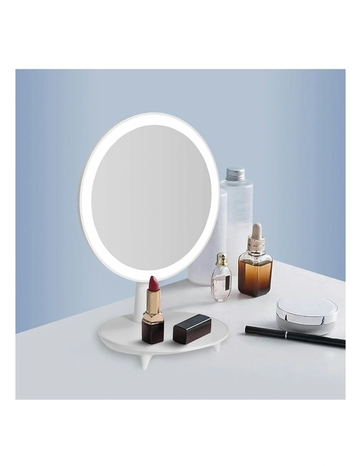 Rechargeable LED Light Makeup Mirror 2X in White