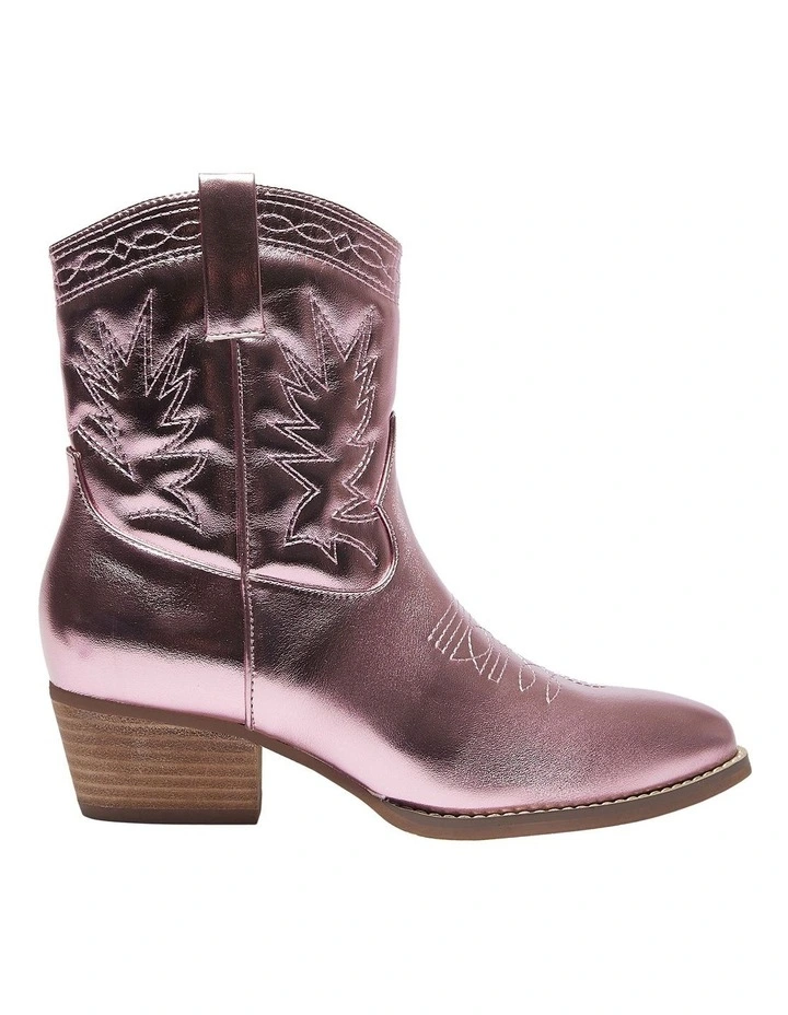 Texas Western Boots in Ice Pink Metallic