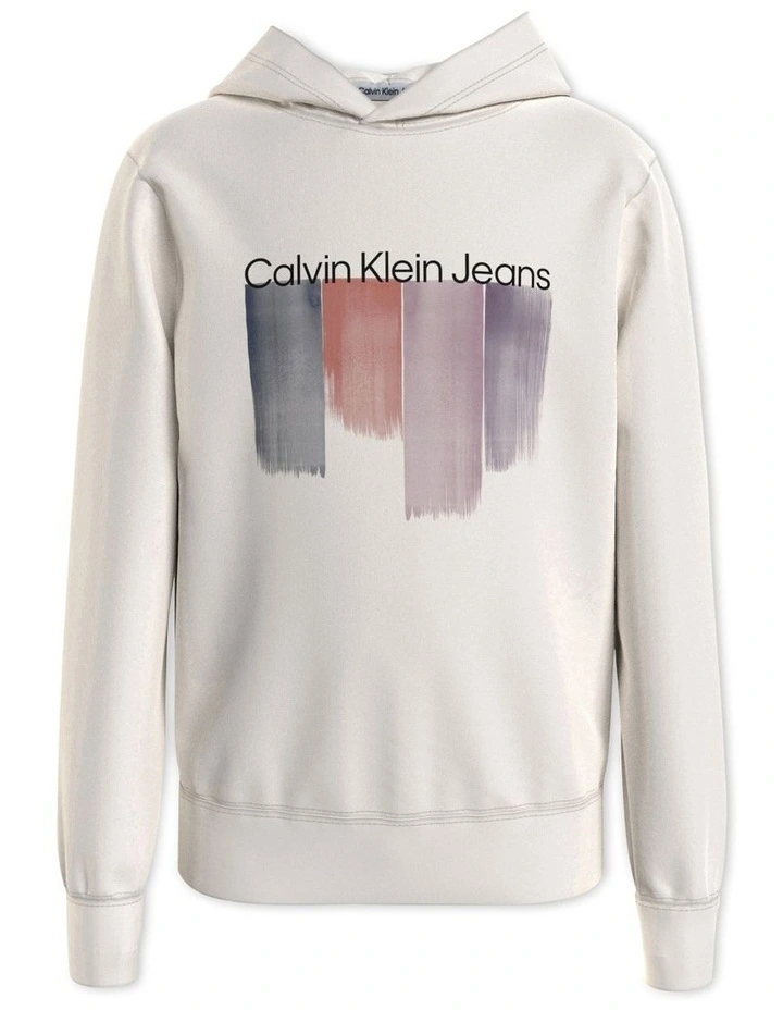 Placed Brushstrokes Hoodie in Grey