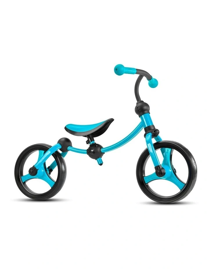 2 in 1 Childrens Push Ride On Bike + in Turquoise/Black