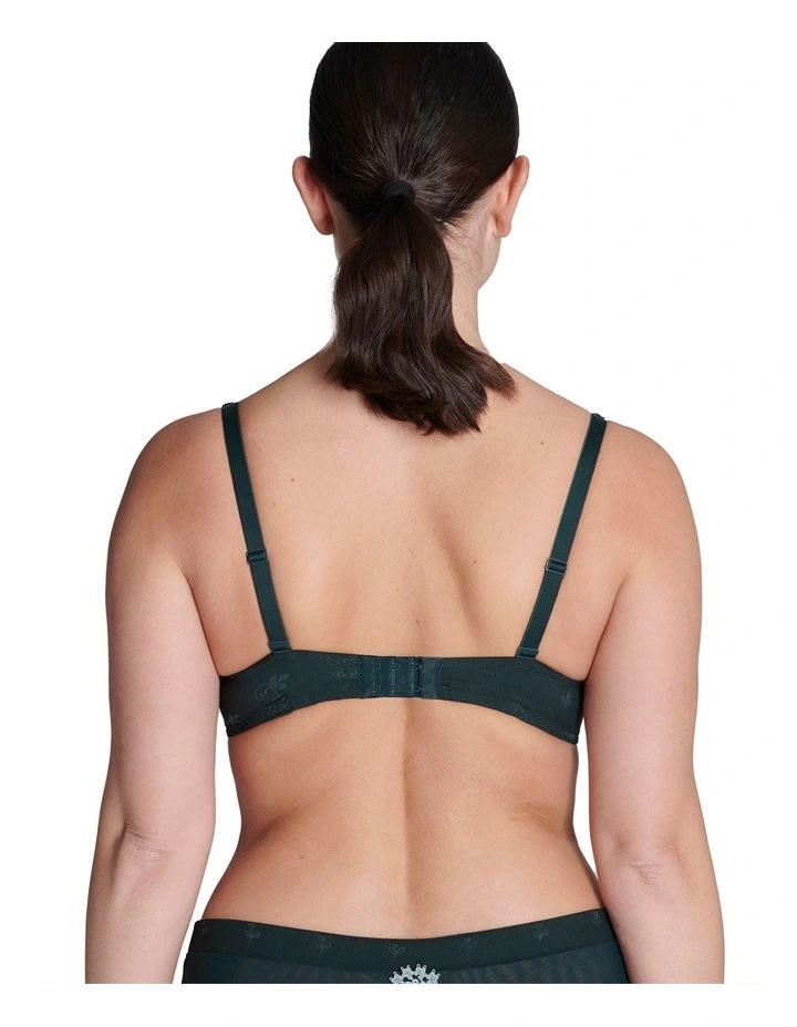 Wish Triangle Push Up Bra in Dark Green