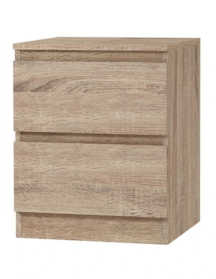 Bedside Table 2 Drawers in Pepe Oak