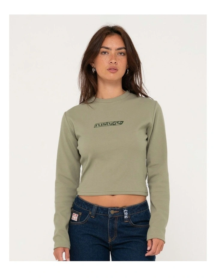 Rusty Racer Long Sleeve Skmmer Tee in Brown