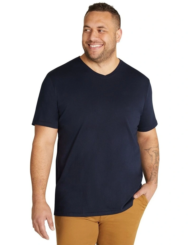 Essential V Neck Tee in Navy