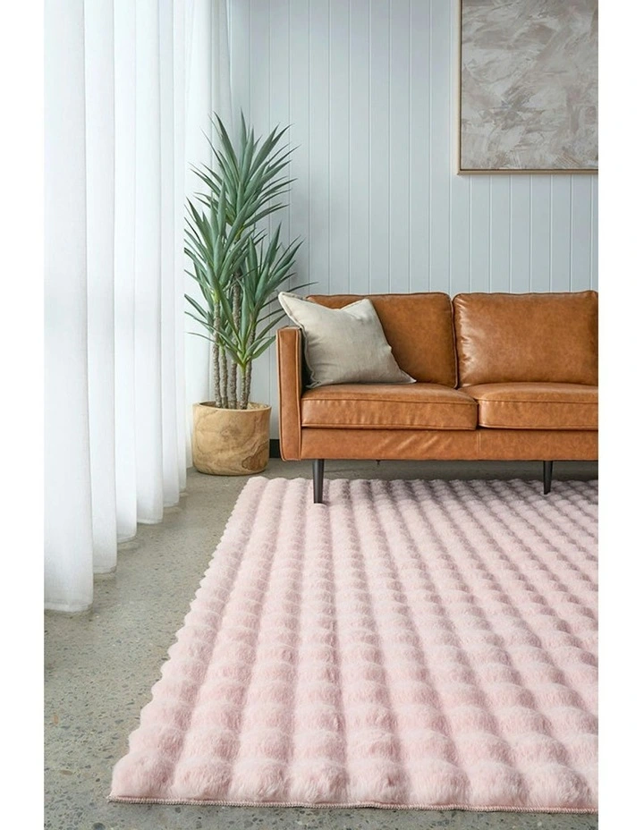 Bubble Machine Washable Rug in Blush