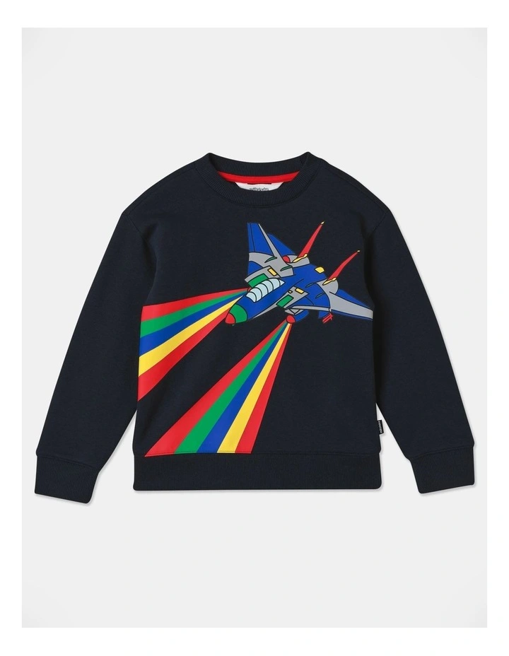 Essentials Crew Neck Sweat Top in Navy