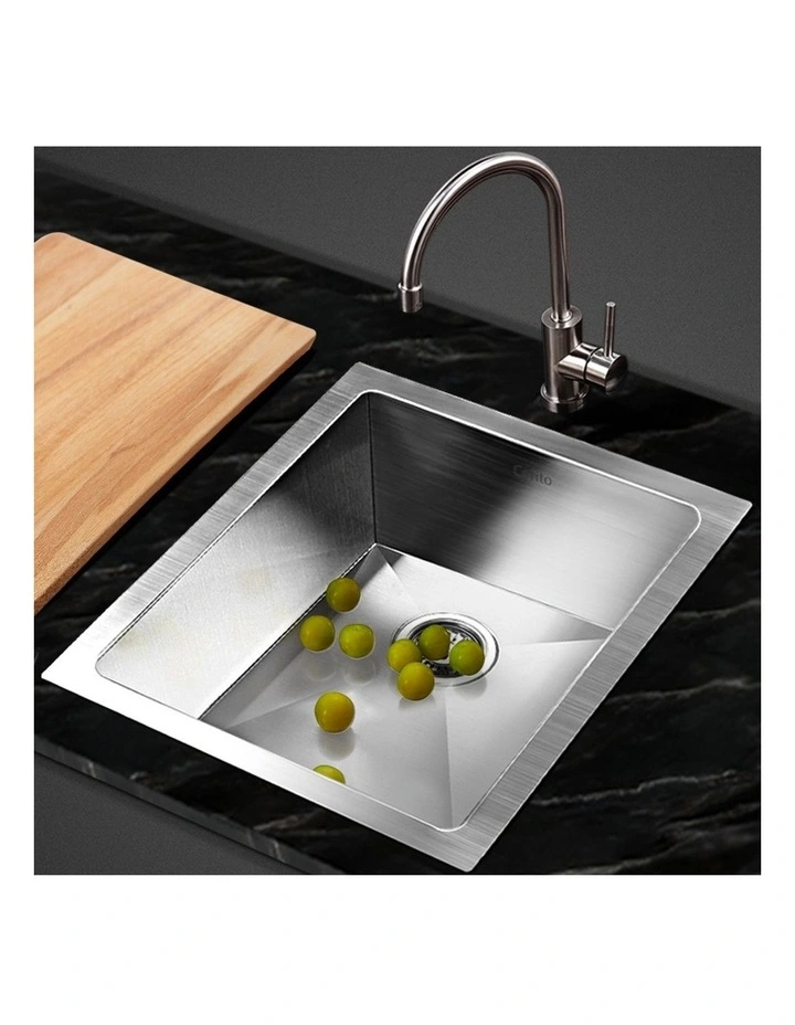Single Bowl Laundry Stainless Steel Kitchen Sink 45X39CM Silver