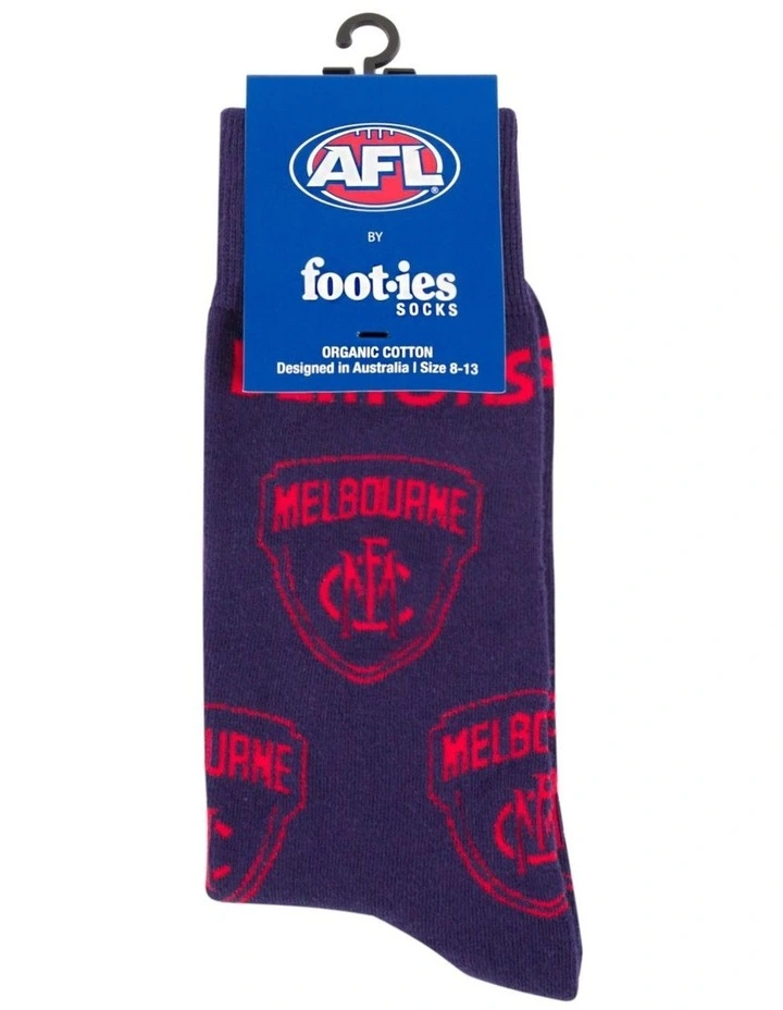 Melbourne Demons Mascot Organic Cotton Socks in Blue