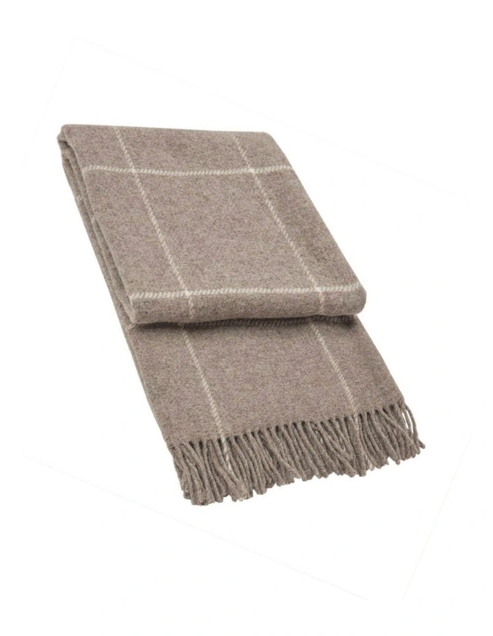 Brighton Throw Blanket in Beige Stripe