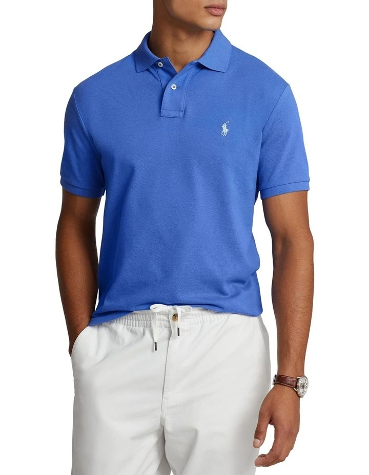 Classic Fit Mesh Polo Shirt in Purple