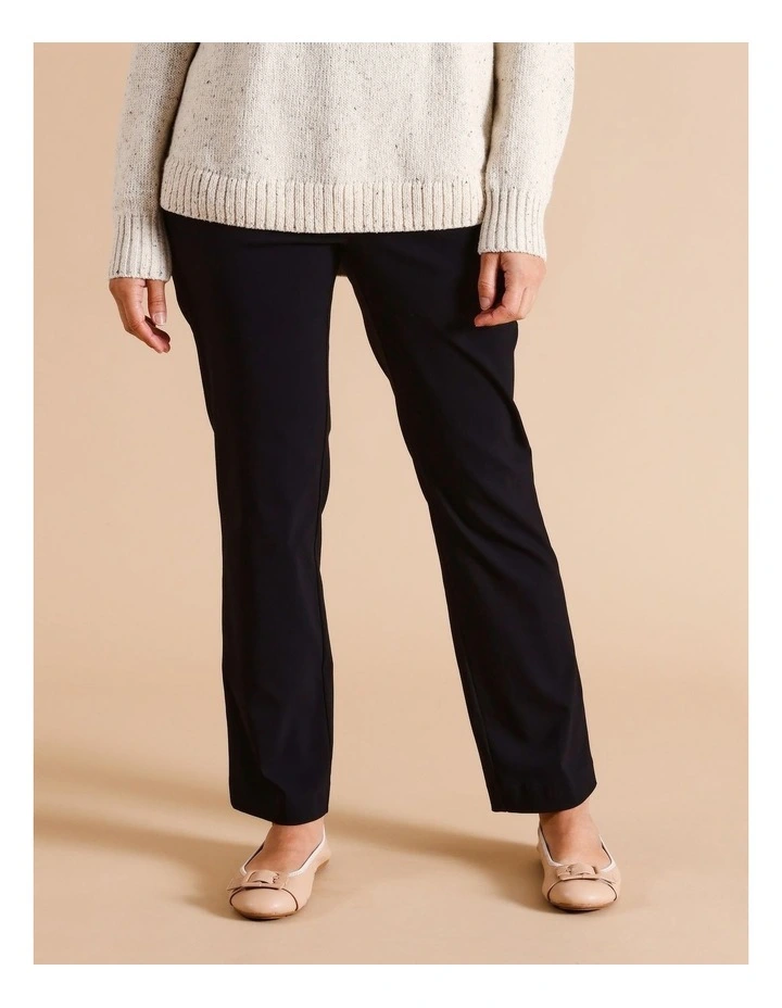 Sustainable Viscose Blend Wardrobe Staple Straight Pant in Black