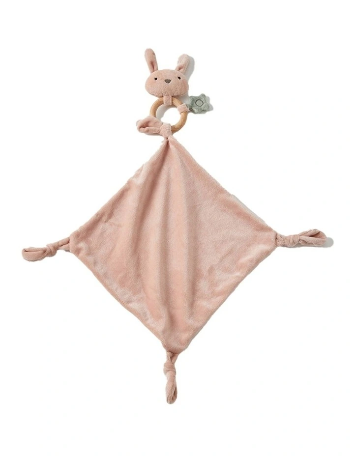 30cm Freya Bunny Comforter Blanket in Pink