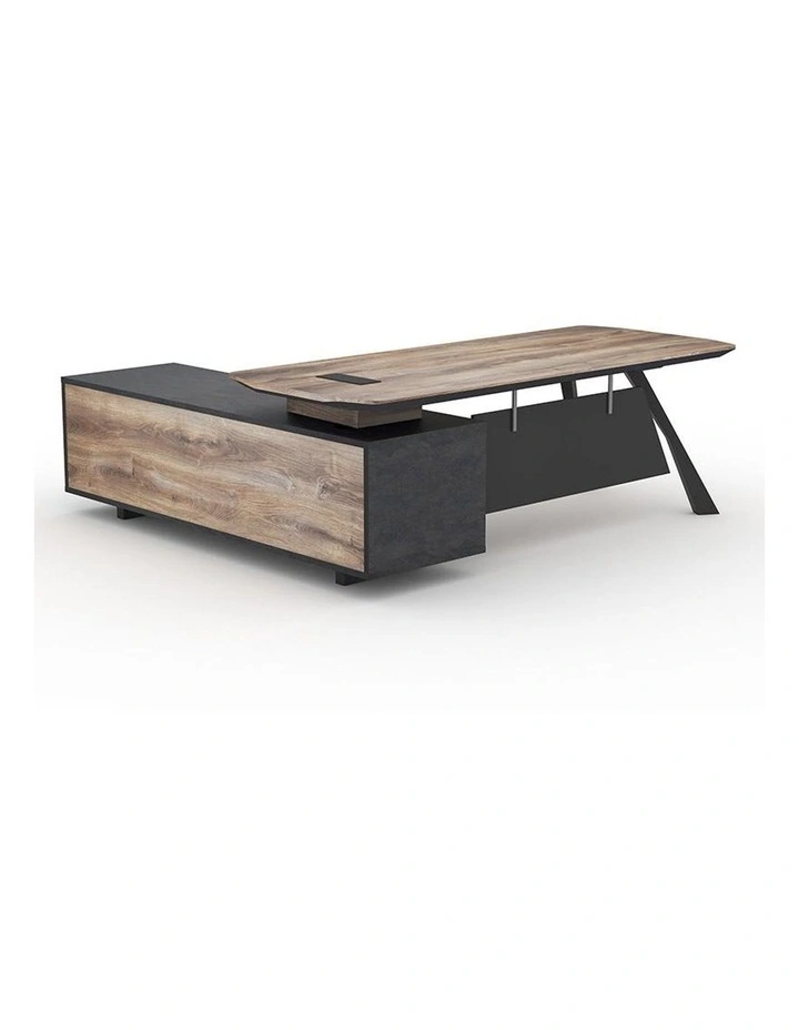 Easton Executive Office Desk With Right Return 2.2M Mahogany Black